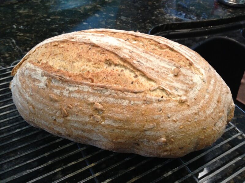Sourdough Seeded Bread (baked in a Romertopf )